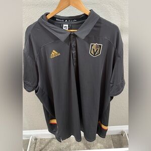 Men's Adidas Tech Vegas Golden Knights Hockey Polo Shirt 4XL